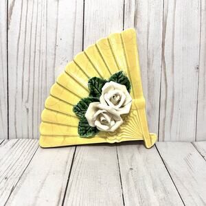 Valley Vista California Pottery Vintage Fan Planter Roses Retro Cottage Whimsy